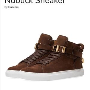 Buscemi Brown Sneakers with Gold Buckle
